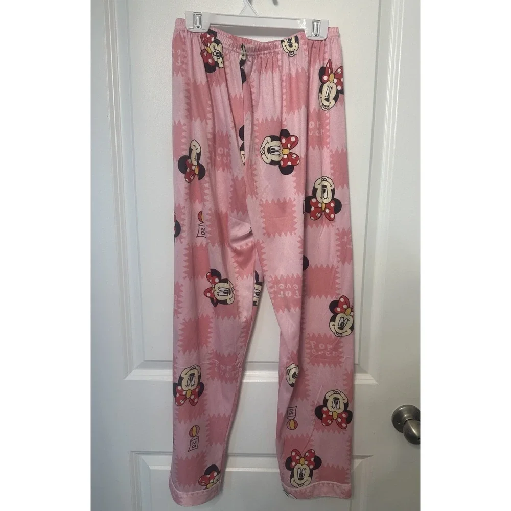 Marckimi NWT 2 Pc‎ Pajama Set XXL Pink Minnie Mouse Print Loungewear Sleepwear